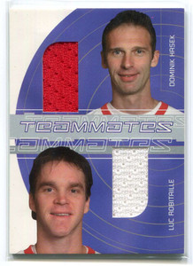 2001-02 BAP Signature Series Teammates tm12 Robitaille Hasek Dual Jersey /40