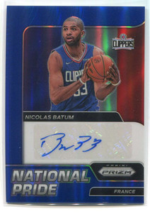 2021-22 Panini Chronicles Prizm National Pride Blue Nicolas Batum Auto 23/25