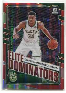 2020-21 Donruss Optic Elite Dominators Red 12 Giannis Antetokounmpo 59/99