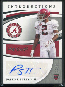 2021 Immaculate Introductions Autographs 4 Patrick Surtain Rookie Auto 26/99