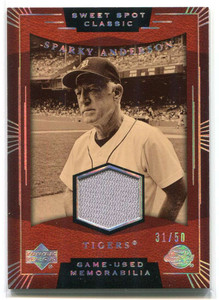 2004 Sweet Spot Classic Silver Rainbow SSSA Sparky Anderson Jersey 31/50