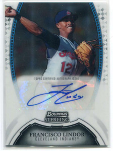 2011 Bowman Sterling Prospect Autographs FL Franciso Lindor Rookie Auto