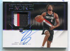 2021-22 Panini Noir 370 Greg Brown III Color Rookie Patch Auto 84/99