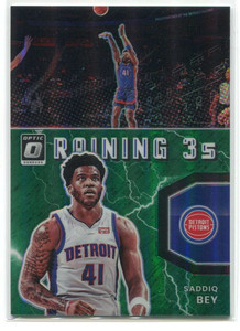 2021-22 Donruss Optic Raining 3s Green Refractor 11 Saddiq Bey 4/5