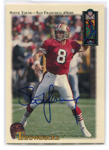 1995 Classic NFL Experience Throwbacks t26 Steve Young Auto COA