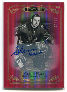 2019-20 Upper Deck Stature Autographs Red 78 Glenn Hall Auto 14/35