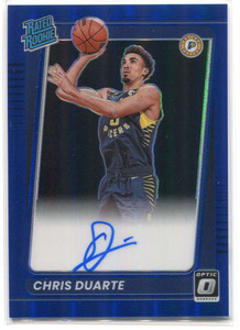 2021-22 Donruss Optic Rated Signatures Blue 173 Chris Duarte Rookie Auto 29/49