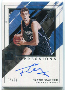 2021-22 Panini Impeccable Impressions Signatures Franz Wagner Rookie Auto 19/99