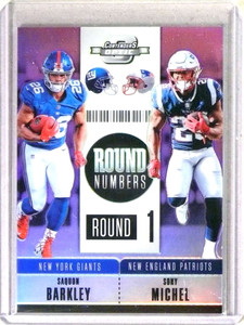 2019 Contenders Optics Round Numbers Prizm Purple Saquon Barkley #D05/99