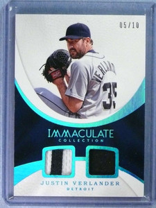 Justin Verlander player worn jersey patch baseball card (Detroit