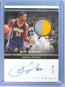 2020-21 Noir Prime Black White Roy Hibbert Patch Autograph Auto #D34/40