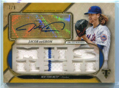 2017 Topps Triple Threads Relic Autographs Gold Jacob deGrom Jersey Auto 7/9