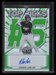 2021 Leaf Metal Draft Top Picks Green tpjl2 Jordan Lawlar Rookie Auto 3/10