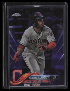 2018 Topps Chrome Purple Refractor 72 Francisco Lindor 17/299