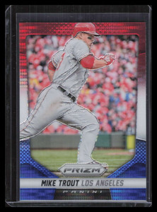 2014 Panini Prizm Prizms Red White &amp; Blue Pulsar Refractor 3 Mike Trout