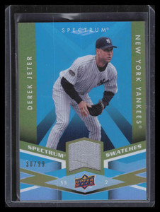 2009 Upper Deck Spectrum Swatches Light Blue SSDJ Derek Jeter Jersey 30/99