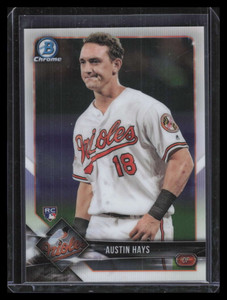 2018 Bowman Chrome Rookie Image Variation 87 Austin Hays No Helmet Rookie