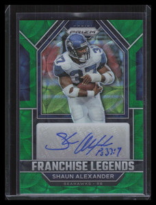 2022 Panini Prizm Franchise Legends Signatures Green Shaun Alexander Auto 36/60