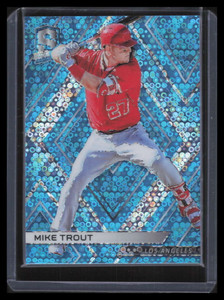 2018 Panini Spectra Neon Blue 34 Mike Trout 82/99