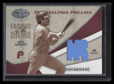 2004 Leaf Certified Materials Fabric of Game Stats 78 Mike Schmidt Jersey 1/48