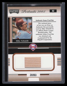 2003 Playoff Portraits Materials Bronze 82 Mike Schmidt Bat 38/50