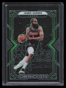 2021-22 Panini Obsidian Electric Etch Green 13 James Harden 24/25