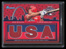 2010 Bowman Futures Game Relic Mike Giancarlo Stanton Rookie Triple Jersey 75/99