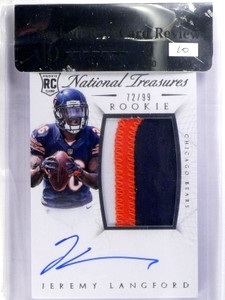 2015 National Treasures RPA Jeremy Langford autograph patch rc #D72/99