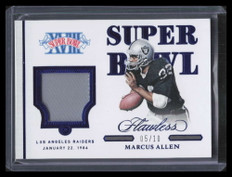 2021 Panini Flawless Super Bowl Swatches Sapphire 5 Marcus Allen Patch 5/10
