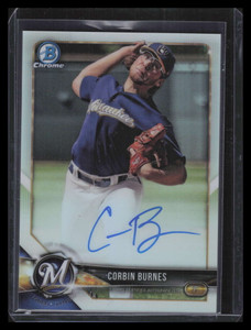 2018 Bowman Chrome Autographs Refractor CPACB Corbin Burnes Rookie Auto 51/499