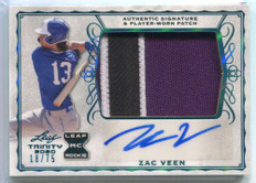 2020 Leaf Trinity Autographs Platinum pazv1 Zac Veen Rookie Patch Auto 18/75