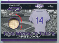 2021 Leaf Lumber Tape Measure Taters Purple tmt01 Andres Galarraga Bat 4/10