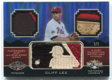 2012 Topps Triple Threads All-Star MLB Logo aslp42 Cliff Lee Logoman Patch 1/1