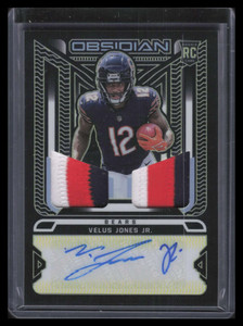 2022 Panini Obsidian Ink Electric Yellow Velus Jones Rookie Dual Patch Auto 5/25