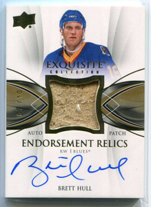 2020-21 Exquisite Collection Endorsement ERBH Brett Hull Glove Patch Auto 7/10