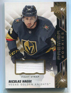 2019-20 Upper Deck Premier Fight Strap 73 Nicolas Hague Rookie Patch 2/15