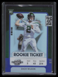 2021 Panini Contenders Optic Blue 98 Zach Wilson Rookie 30/99