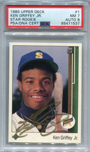 1989 Upper Deck 1 Ken Griffey Star Rookie PSA 7 NM DNA Certified 8 Auto TRISTAR