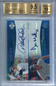 2005 Reflections Signatures Blue DJDM Mattingly Jeter Dual Auto 34/35 BGS 9.5 10