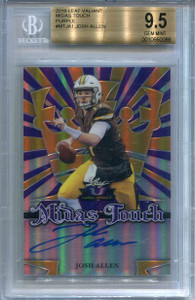 2018 Leaf Valiant Midas Touch Purple Josh Allen Rookie Auto 15/15 BGS 9.5 10