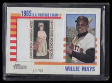 2014 Topps Heritage Framed Stamps 65uswm Willie Mays 1965 Stamp 11/50
