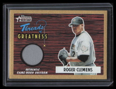 2004 Bowman Heritage Threads of Greatness Gold RC Roger Clemens Jersey 19/55