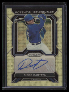 2023 Panini Prizm Potential Penmanship Gold Vinyl Diego Cartaya Rookie Auto 1/1