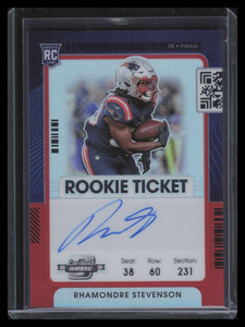 2021 Panini Contenders Optic Red 133 Rhamondre Stevenson Rookie Auto 56/99