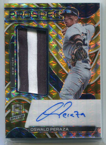 2022 Chronicles Spectra Autographs Gold 8 Oswald Peraza Rookie Patch Auto 6/10