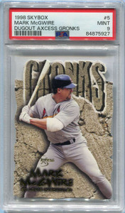 1998 SkyBox Dugout Axcess Gronks g5 Mark McGwire PSA 9 MINT