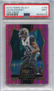 2016 Select Prizm Pink Refractor 189 Jalen Ramsey Rookie 14/15 PSA 9 MINT