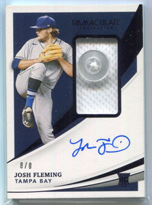 2021 Immaculate Collection Autographs Josh Fleming Rookie Button Patch Auto 8/8