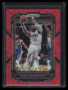 2022-23 Panini Prizm Prizms Red Sparkle 66 Donovan Mitchell