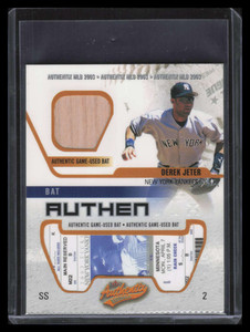 2003 Fleer Authentix Game Bat DJ Derek Jeter Bat